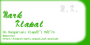 mark klapal business card